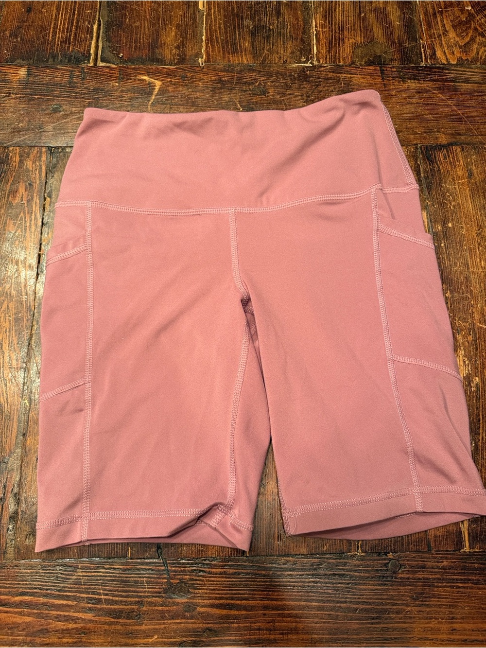 Yogalicious High-Rise Bike Shorts in Rose Mauve-Size Small